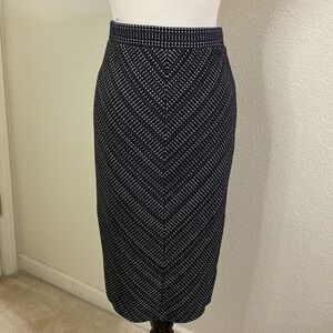 Silence & Noise NWT Black graphic knit skirt midi pencil with‎ back slit Medium